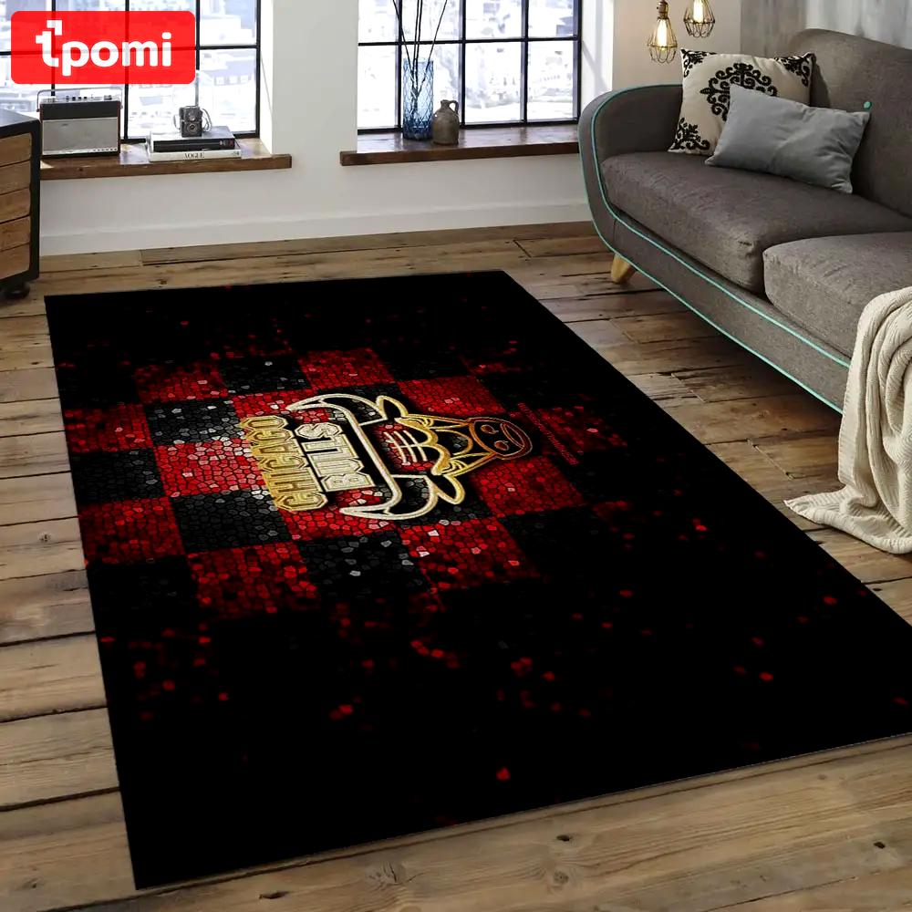 Nba chicago bulls basketball legend team logo rectangle area cb32 Rectangle Rug