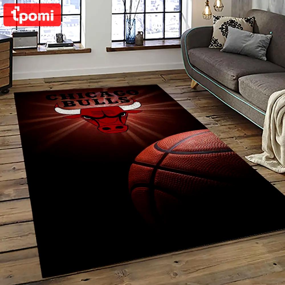 Nba chicago bulls basketball team logo sport carpet area rug home decor best gift for friends cb56 Rectangle Rug
