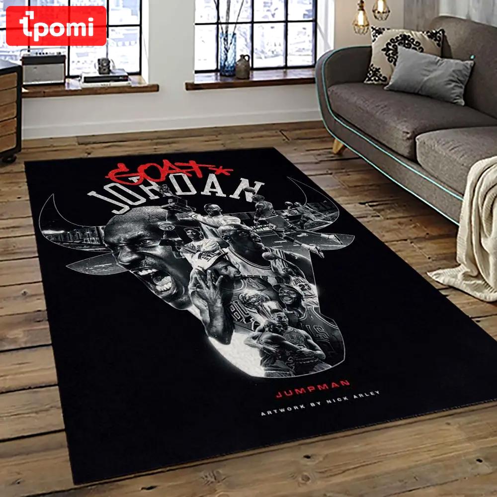 Nba chicago bulls basketball team logo sport carpet area rug home decor best gift for friends cb76 Rectangle Rug