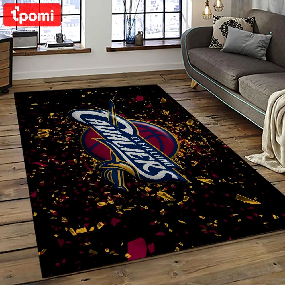 Nba cleveland cavaliers basketball team logo sport carpet rectangle area rug for living room cca11 Rectangle Rug