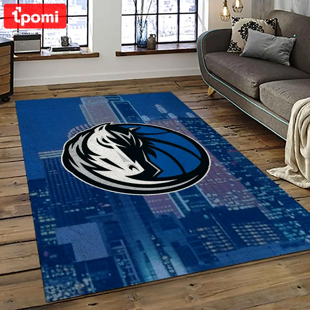 Nba dallas mavericks basketball team logo sport carpet rectangle area rug for living room dmr18 Rectangle Rug