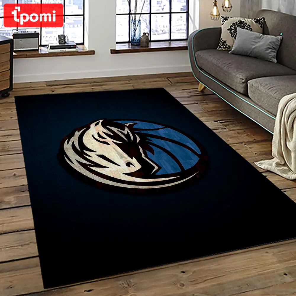 Nba dallas mavericks basketball team logo sport carpet rectangle area rug for living room dmr48 Rectangle Rug