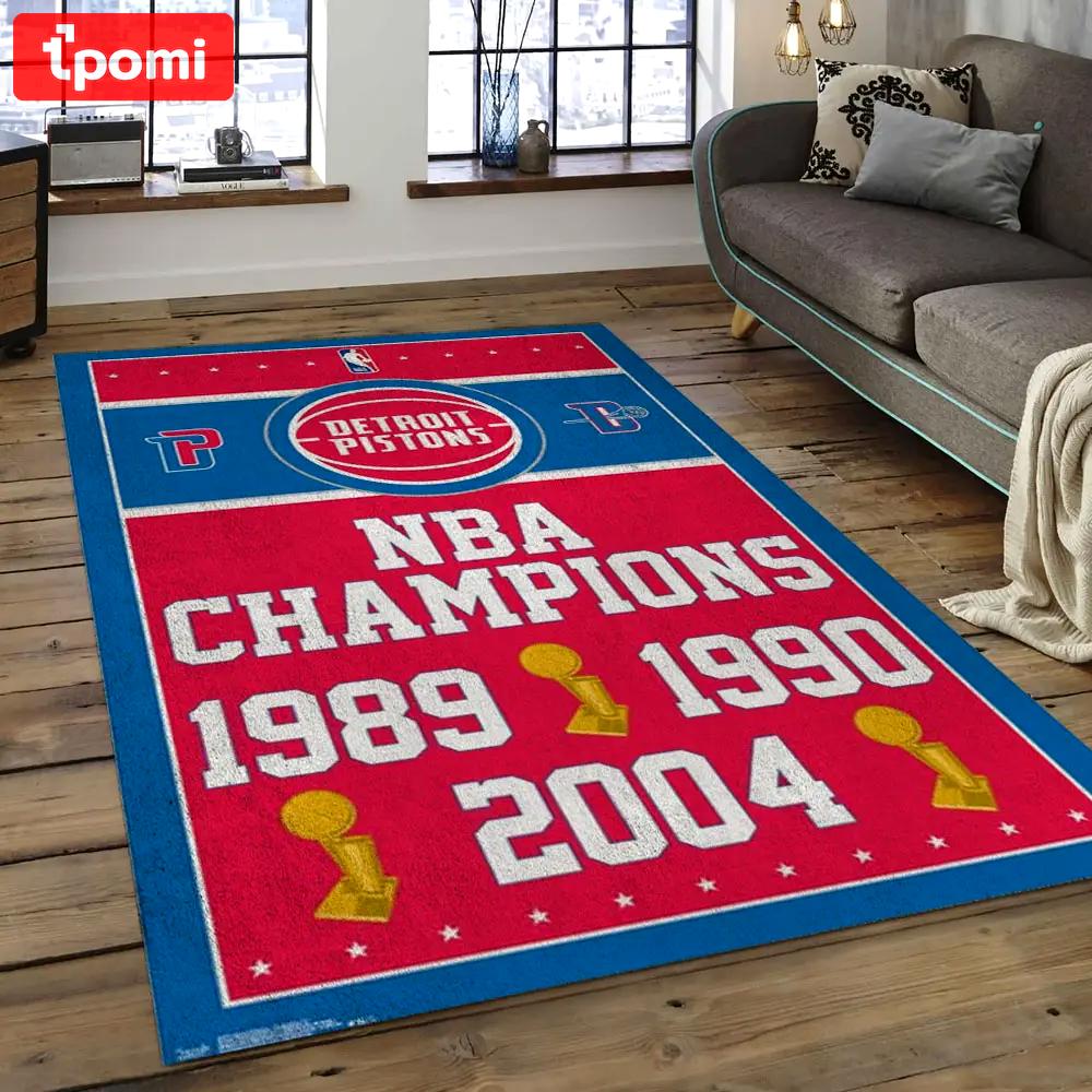 Nba detroit pistons basketball legend team logo rectangle area dp21 Rectangle Rug