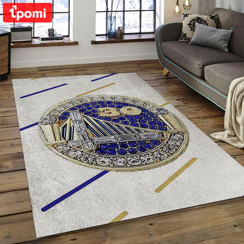 Nba golden state warriors basketball legend team logo rectangle area gsw31 Rectangle Rug