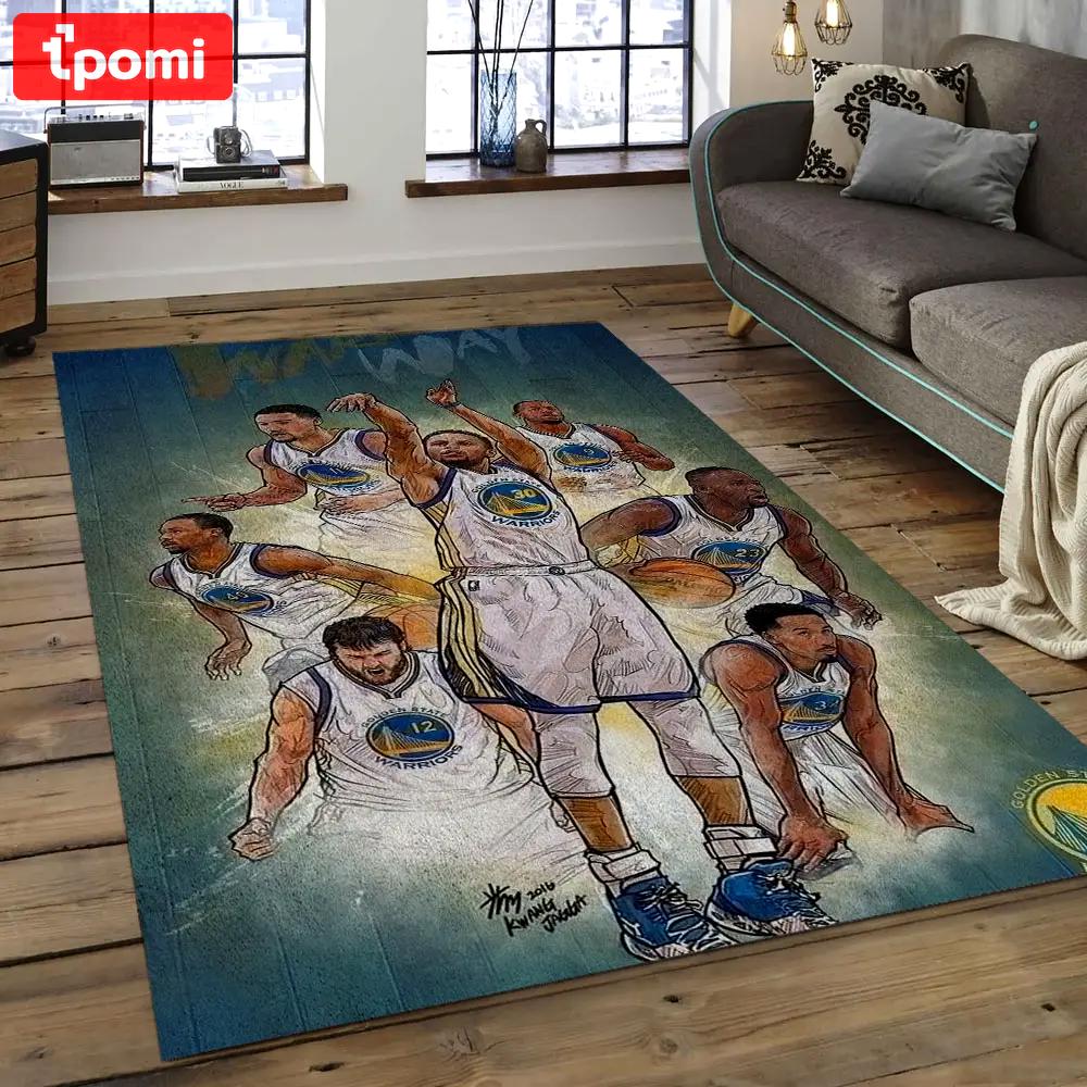 Nba golden state warriors basketball legend team logo rectangle area gsw51 Rectangle Rug