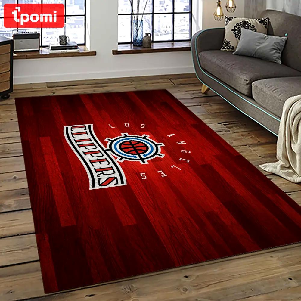 Nba los angeles clippers basketball team logo sport carpet rectangle area rug for living room lac2 Rectangle Rug