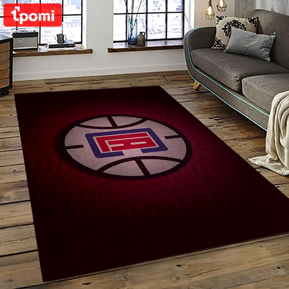 Nba los angeles clippers basketball team logo sport carpet rectangle area rug for living room lac25 Rectangle Rug