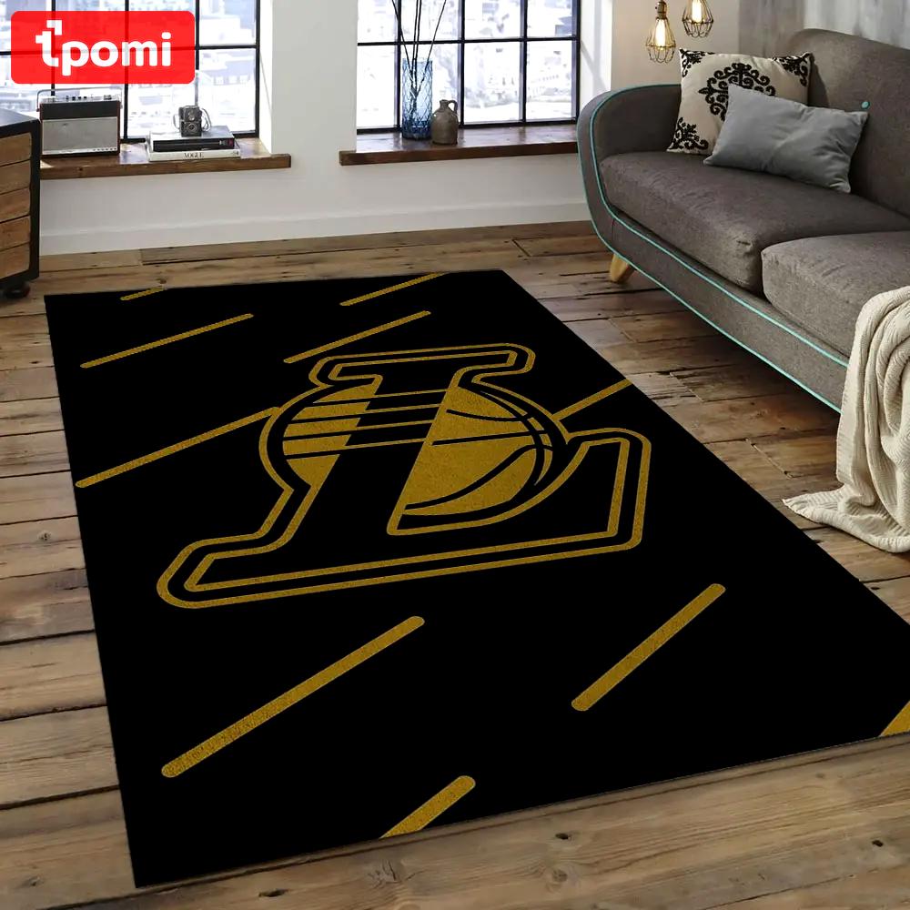 Nba los angeles lakers basketball legend team logo rectangle area lal15 Rectangle Rug