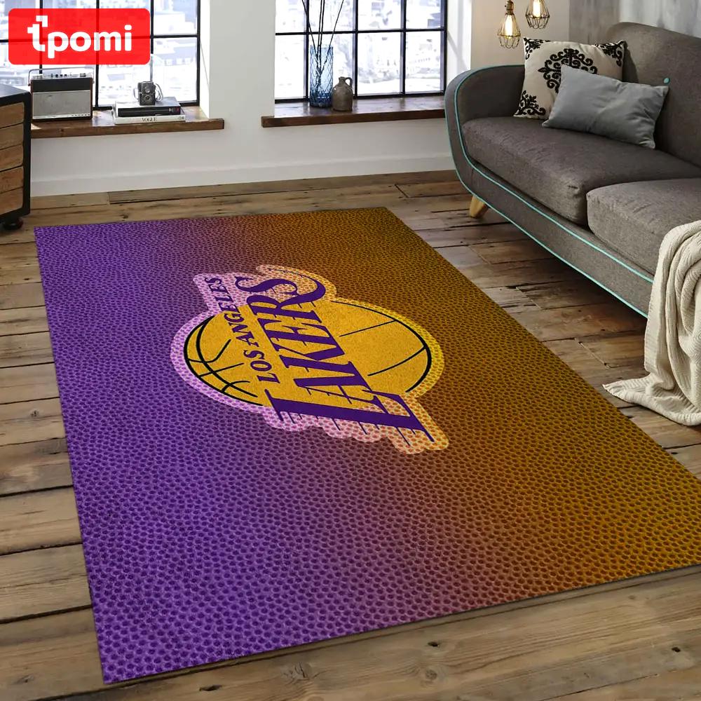 Nba los angeles lakers basketball legend team logo rectangle area lal17 Rectangle Rug