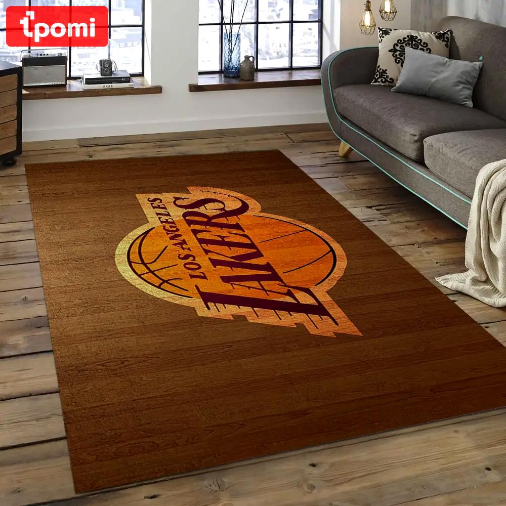 Nba los angeles lakers basketball legend team logo rectangle area lal34 Rectangle Rug
