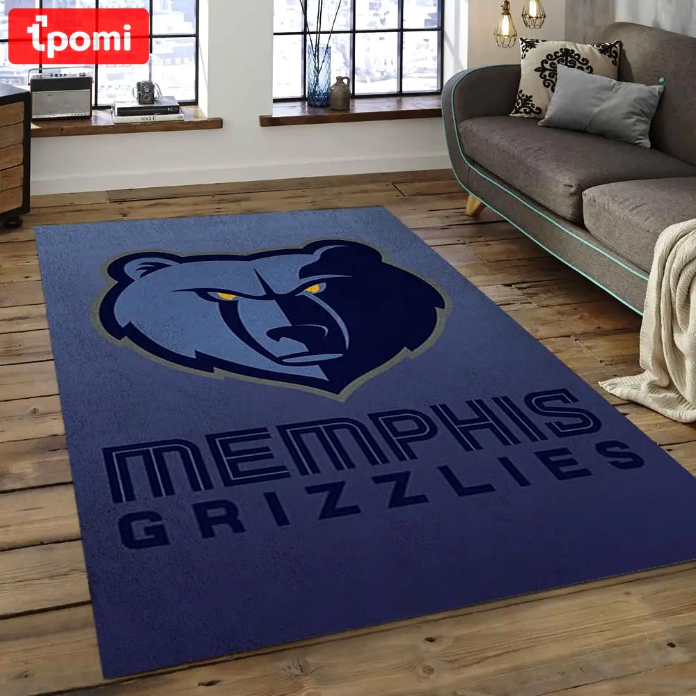 Nba memphis grizzlies basketball legend team logo rectangle area mg01 Rectangle Rug
