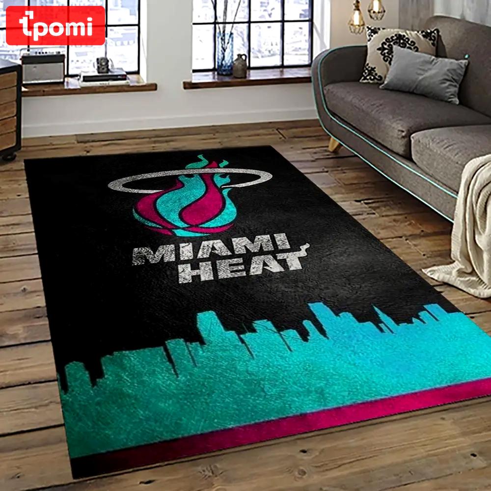 Nba miami heat basketball team logo sport carpet area rug home decor best gift for friends mh62 Rectangle Rug