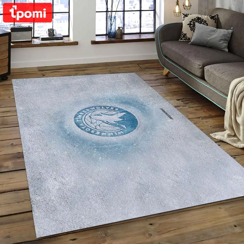 Nba minnesota timberwolves basketball legend team logo rectangle area mt06 Rectangle Rug