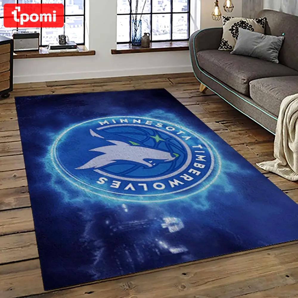 Nba minnesota timberwolves basketball team logo sport carpet area rug home decor best gift for friends mt59 Rectangle Rug
