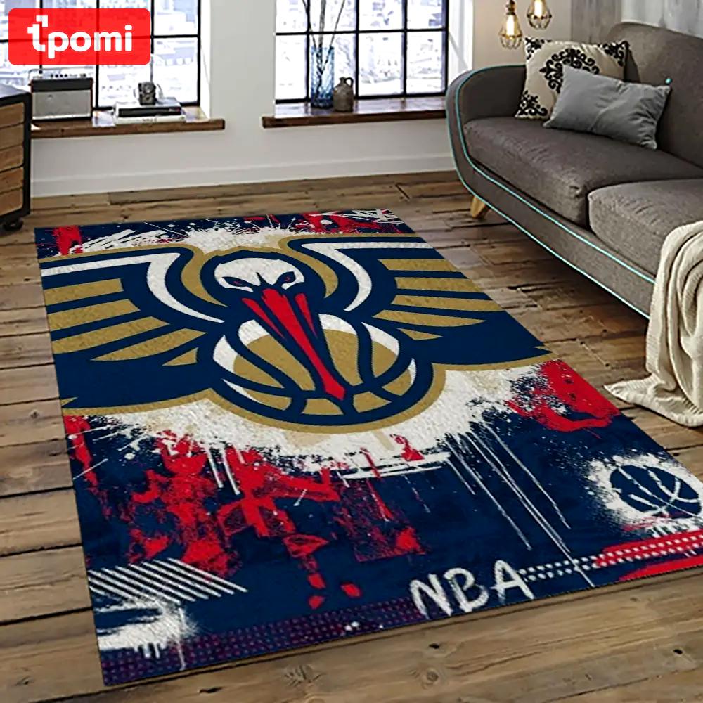 Nba new orleans pelicans basketball team logo sport carpet rectangle area rug for living room nop1 Rectangle Rug