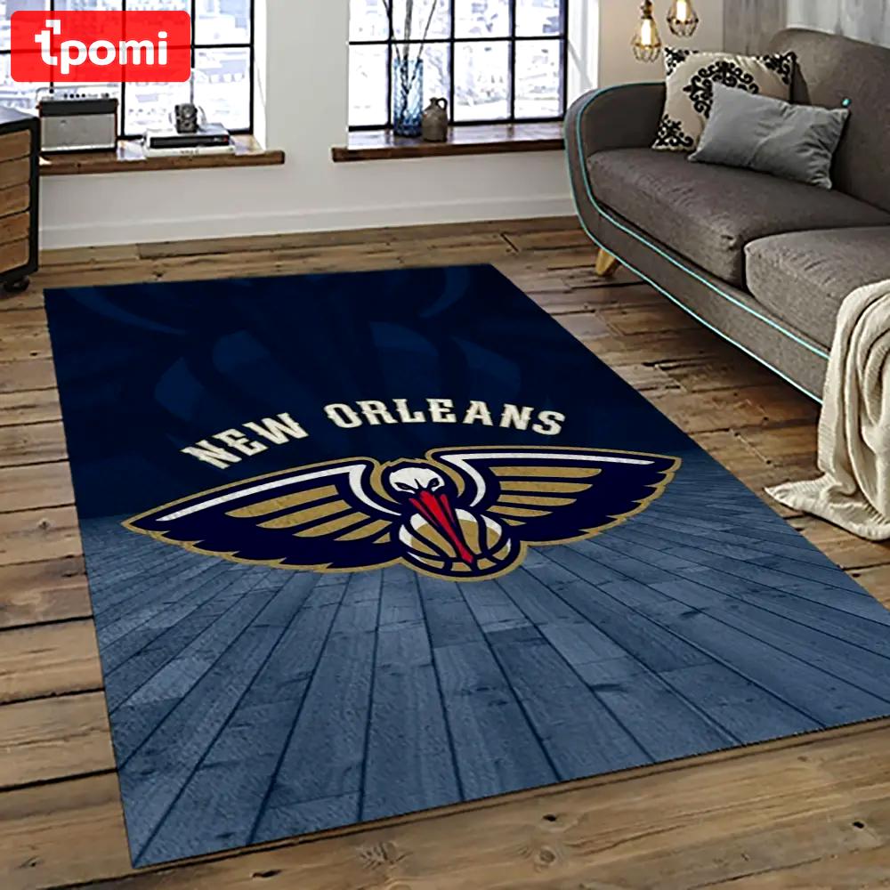 Nba new orleans pelicans basketball team logo sport carpet rectangle area rug for living room nop12 Rectangle Rug