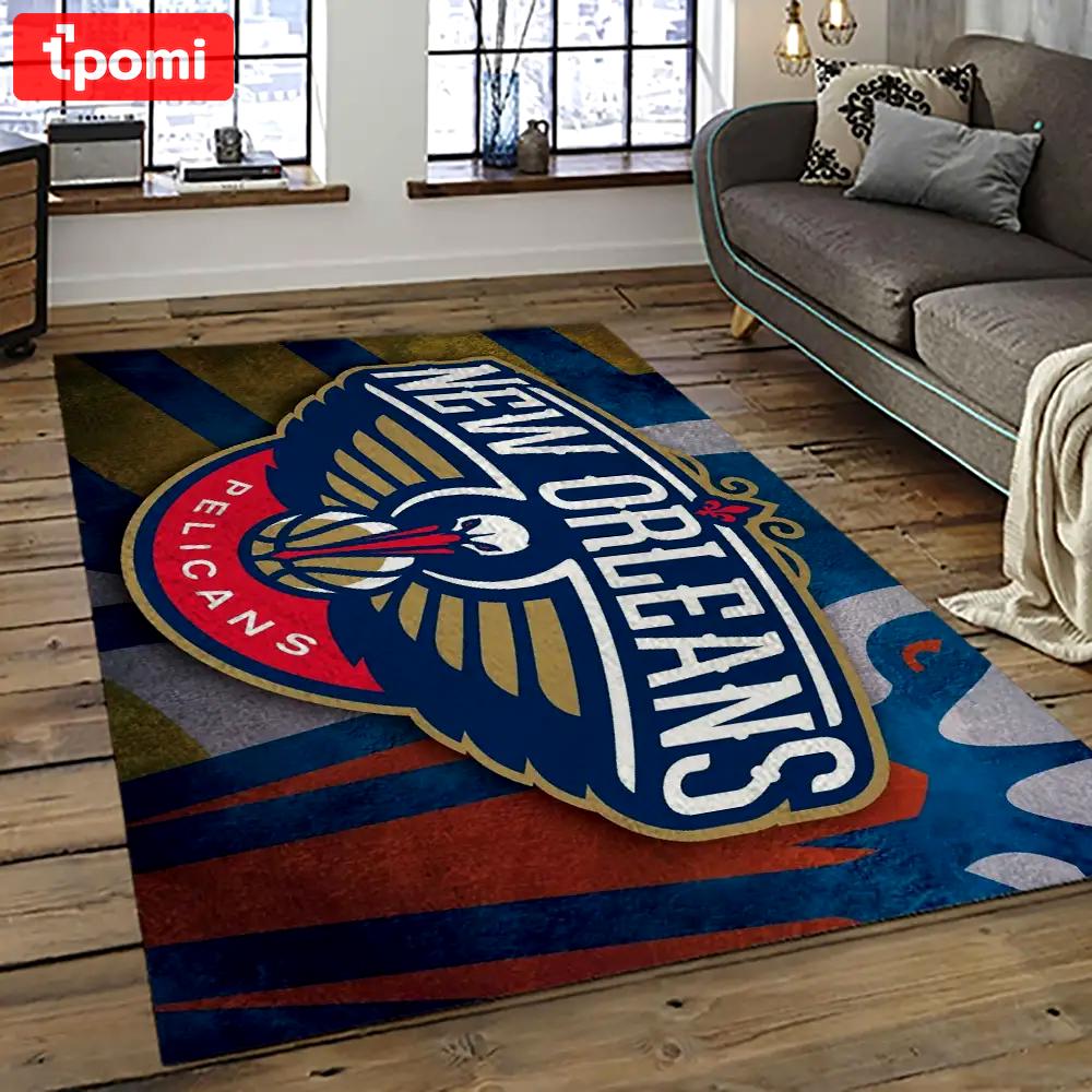 Nba new orleans pelicans basketball team logo sport carpet rectangle area rug for living room nop15 Rectangle Rug
