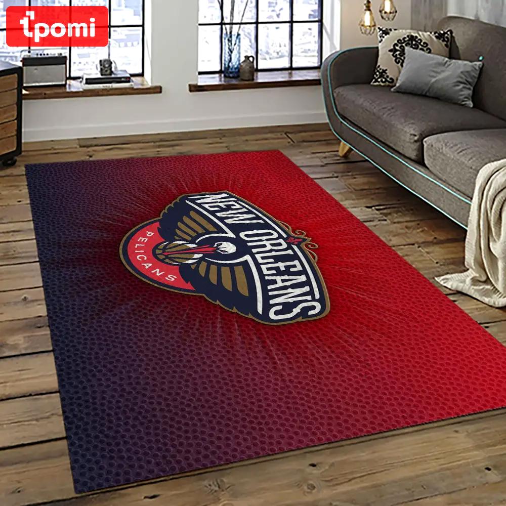 Nba new orleans pelicans basketball team logo sport carpet rectangle area rug for living room nop24 Rectangle Rug
