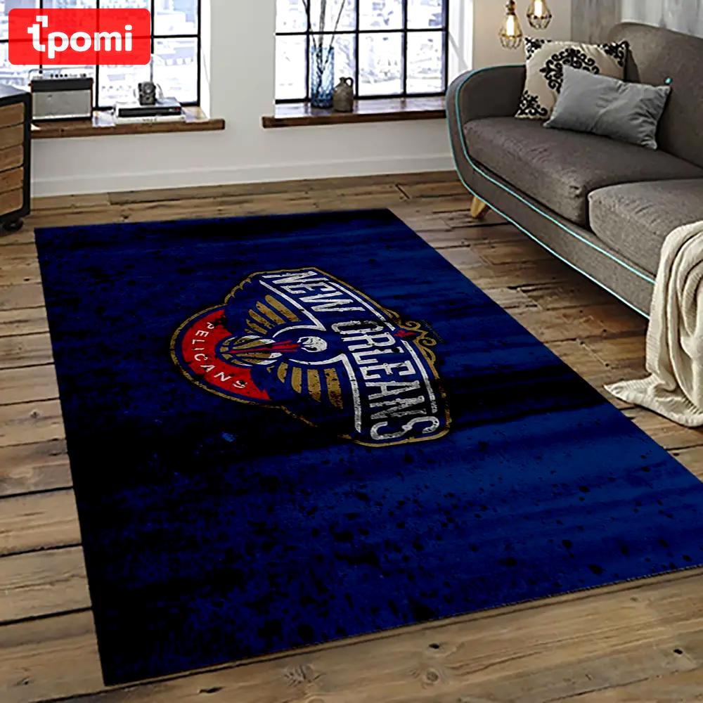 Nba new orleans pelicans basketball team logo sport carpet rectangle area rug for living room nop30 Rectangle Rug