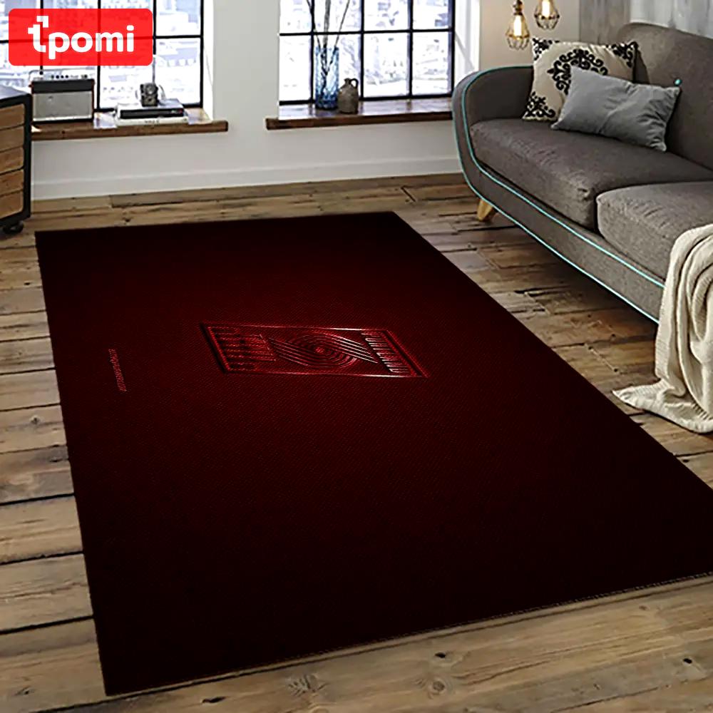 Nba portland trail blazers basketball team logo sport carpet rectangle area rug for living room ptb31 Rectangle Rug