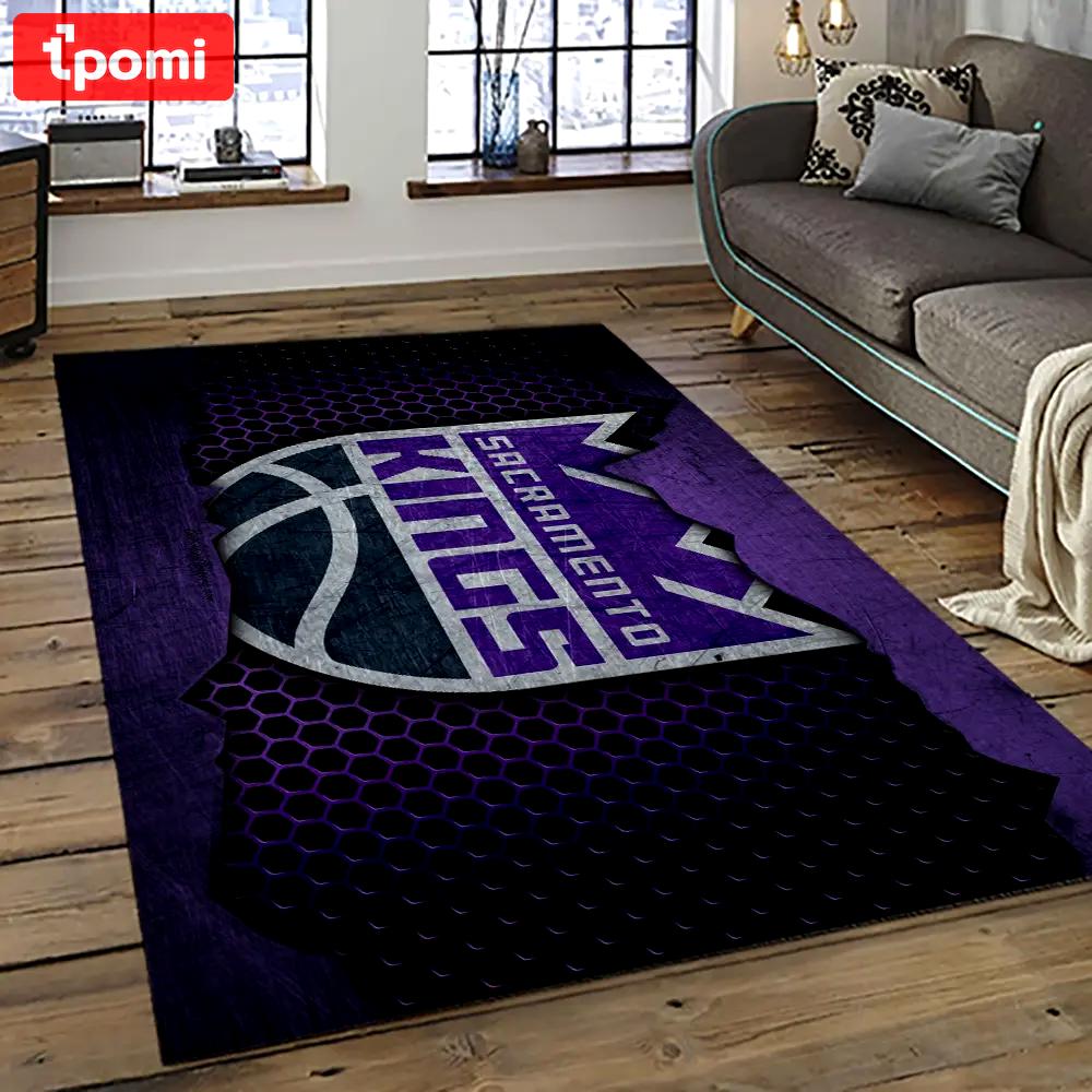 Nba sacramento kings basketball team logo sport carpet rectangle area rug for living room sck4 Rectangle Rug