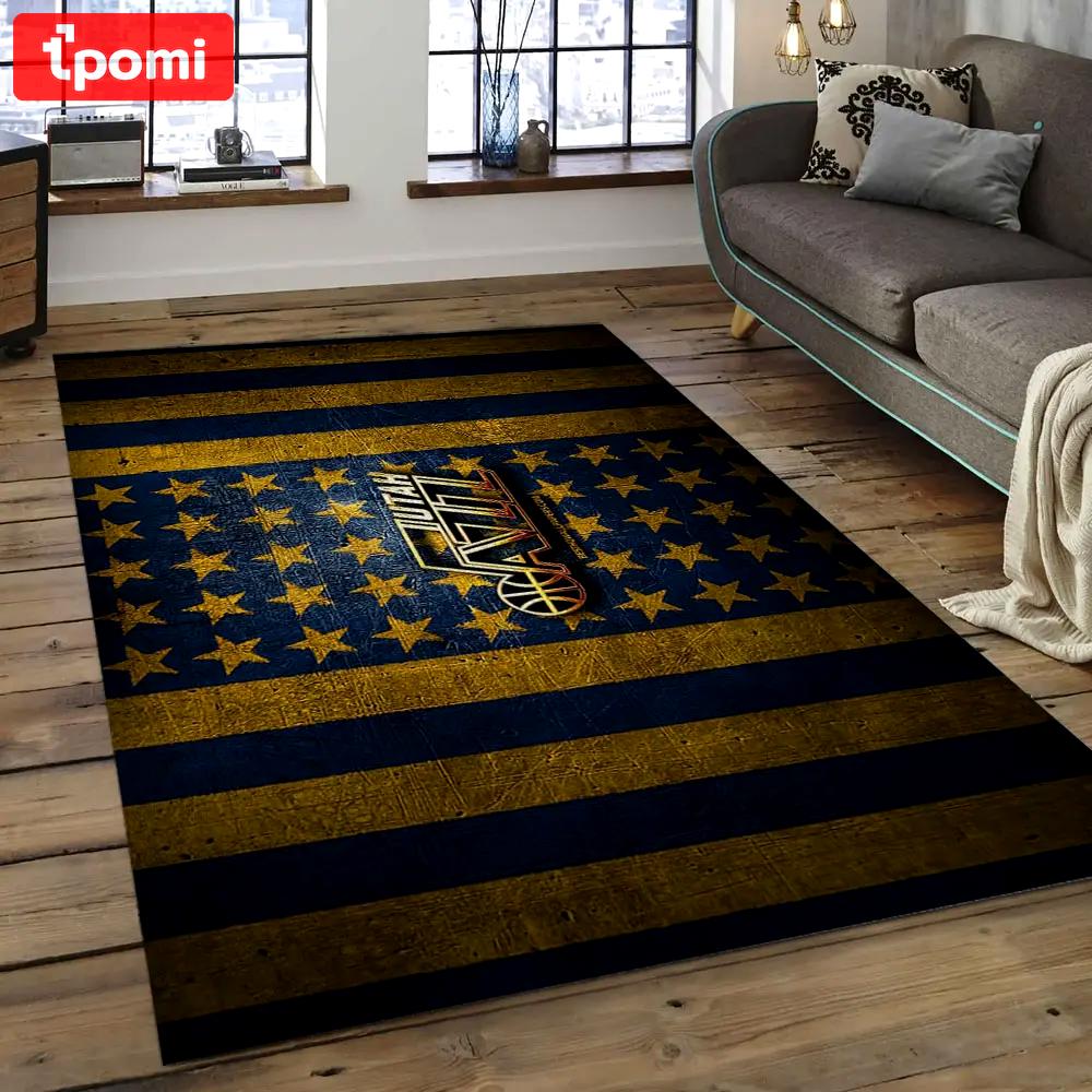 Nba utah jazz basketball legend team logo rectangle area uj01 Rectangle Rug