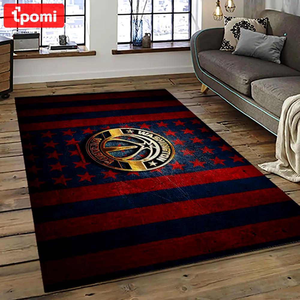 Nba washington wizards basketball team logo sport carpet rectangle area rug for living room wsw24 Rectangle Rug