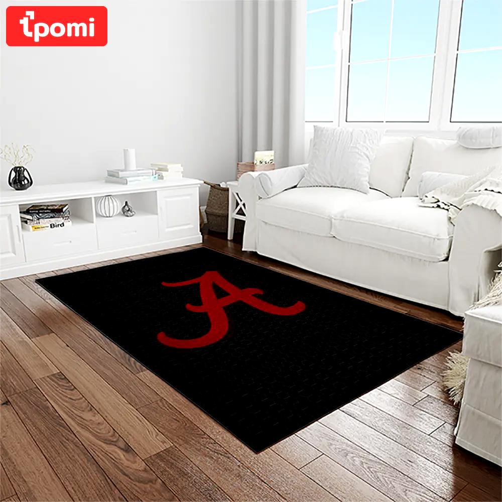 Ncaa alabama crimson tide college sport basketball and foolball team logo rectangle area rug act02 Rectangle Rug