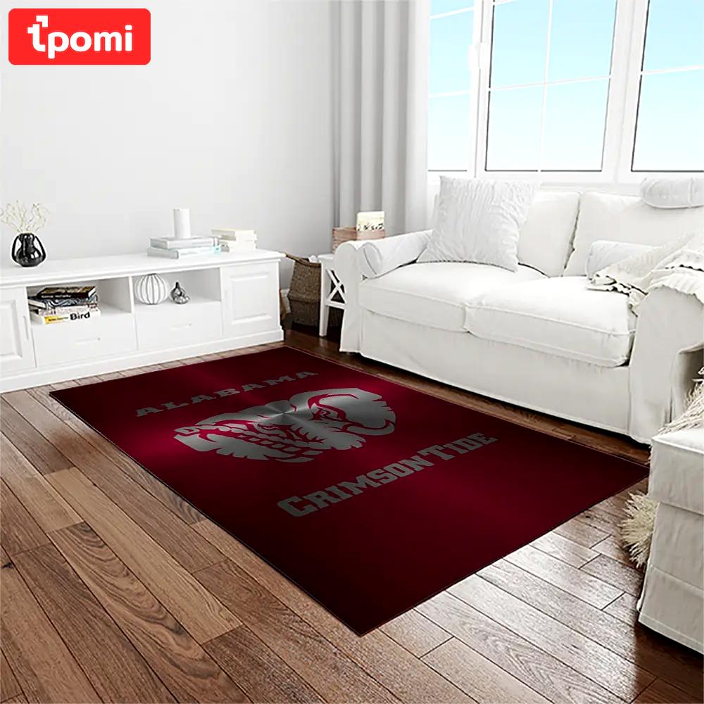 Ncaa alabama crimson tide college sport basketball and foolball team logo rectangle area rug act37 Rectangle Rug