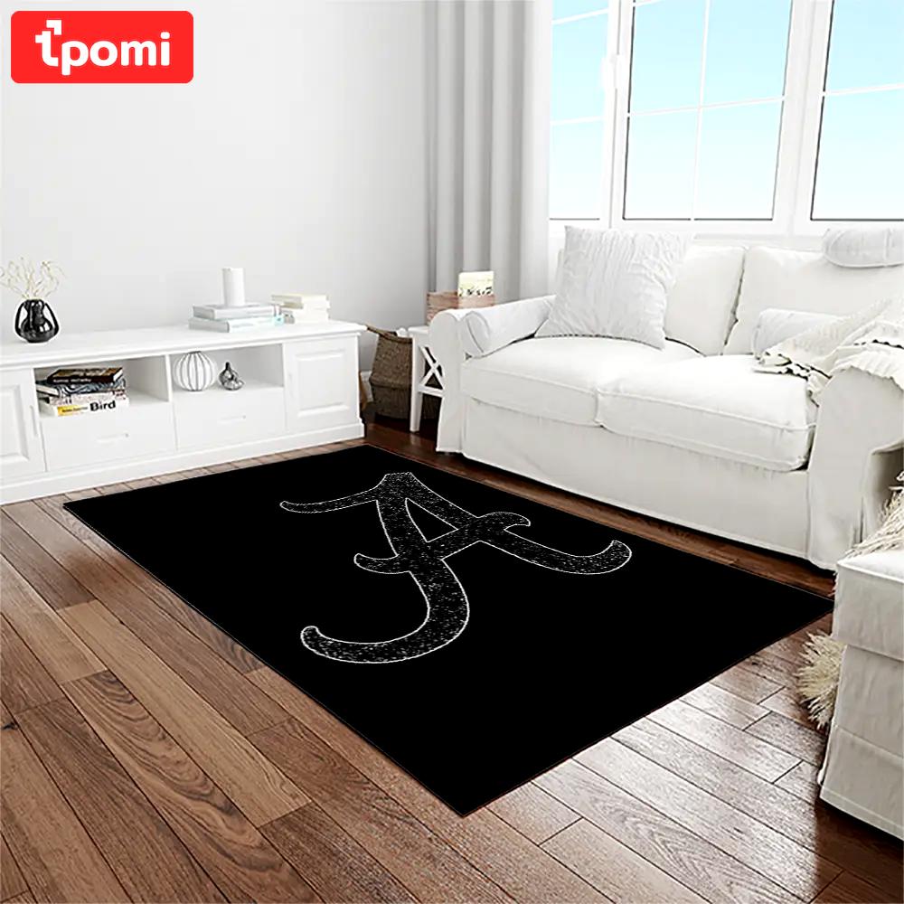 Ncaa alabama crimson tide college sport basketball and foolball team logo rectangle area rug act46 Rectangle Rug