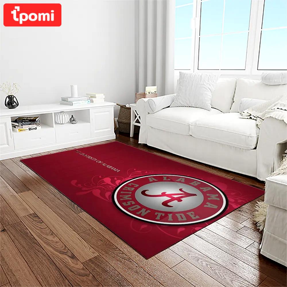 Ncaa alabama crimson tide college sport basketball and foolball team logo rectangle area rug act49 Rectangle Rug