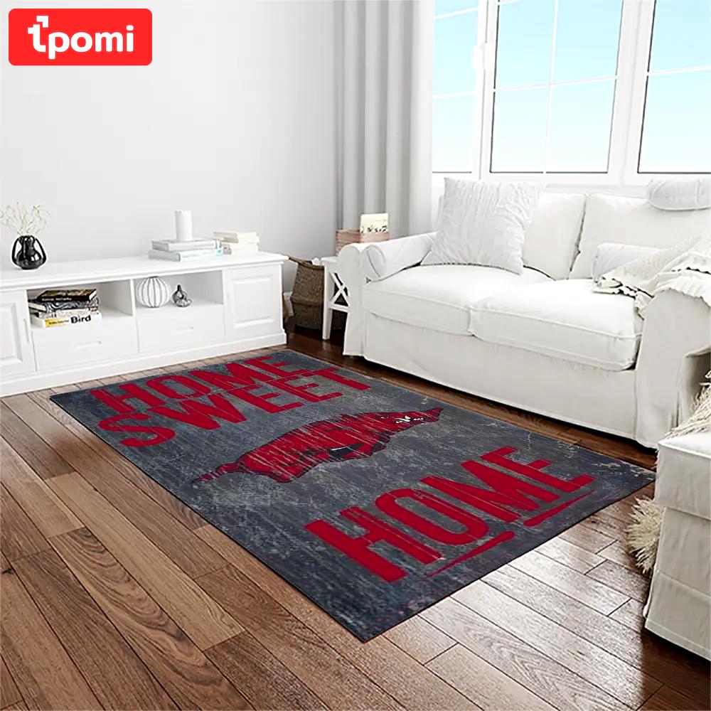 Ncaa arkansas razorbacks college sport basketball and foolball team logo rectangle area rug ar29 Rectangle Rug