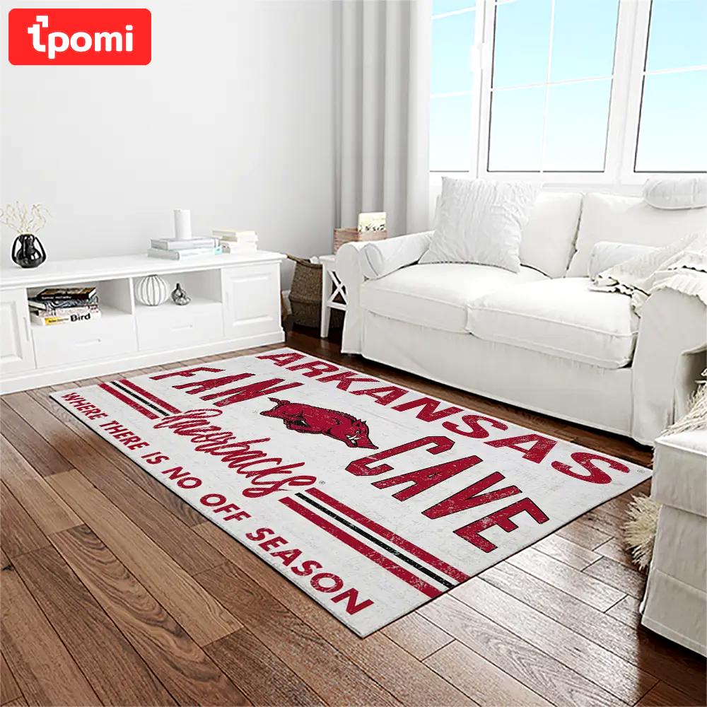 Ncaa arkansas razorbacks college sport basketball and foolball team logo rectangle area rug ar38 Rectangle Rug