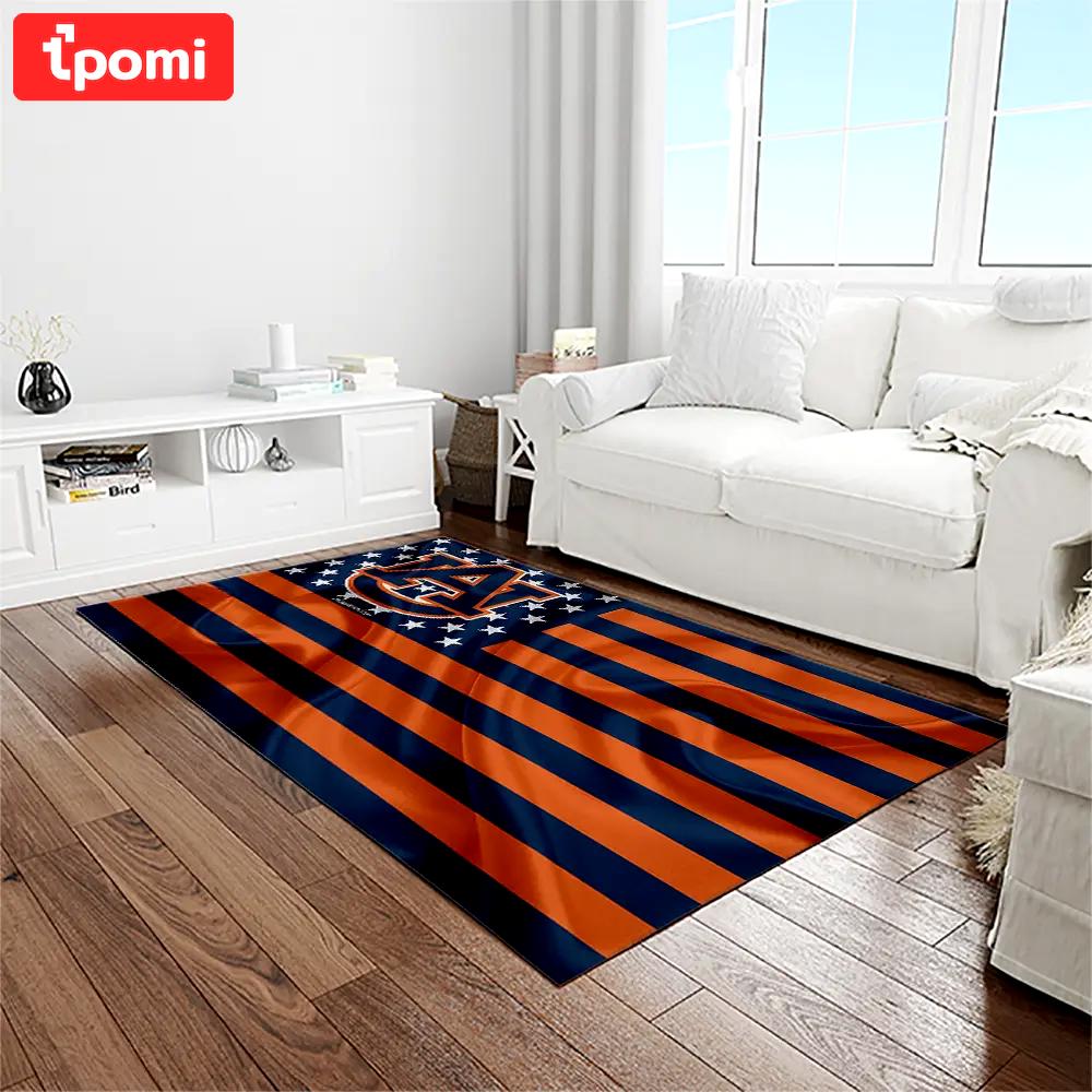 Ncaa auburn tigers college sport basketball and foolball team logo rectangle area rug ats03 Rectangle Rug