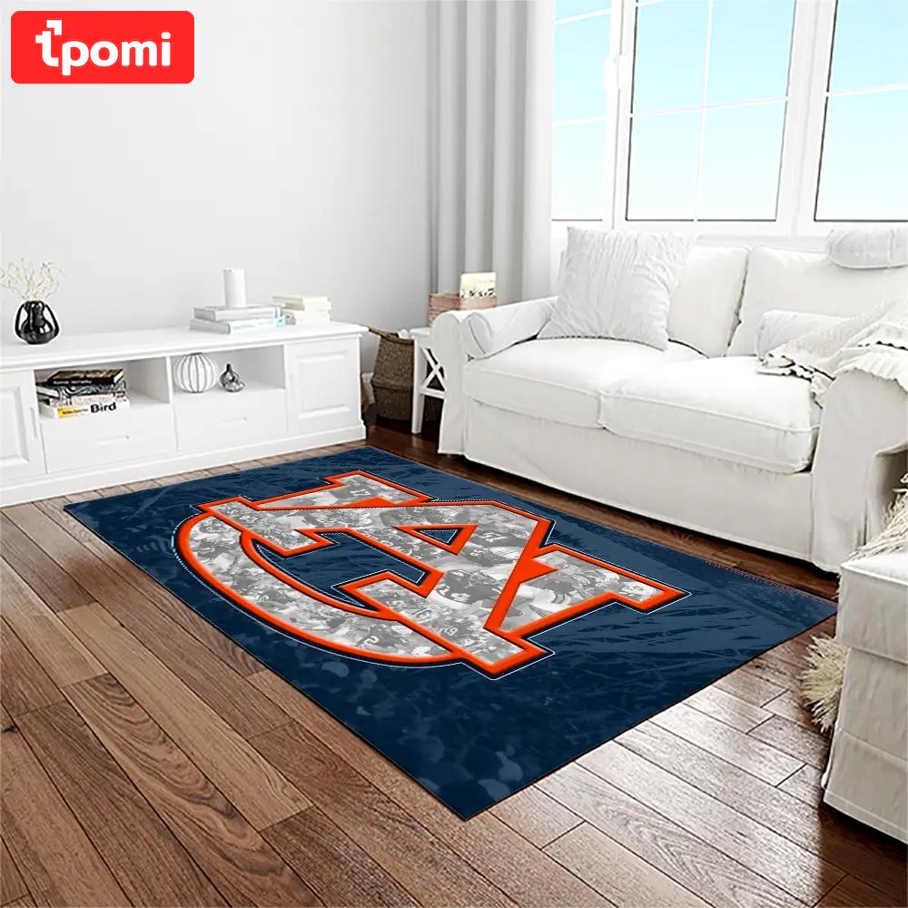 Ncaa auburn tigers college sport basketball and foolball team logo rectangle area rug ats15 Rectangle Rug