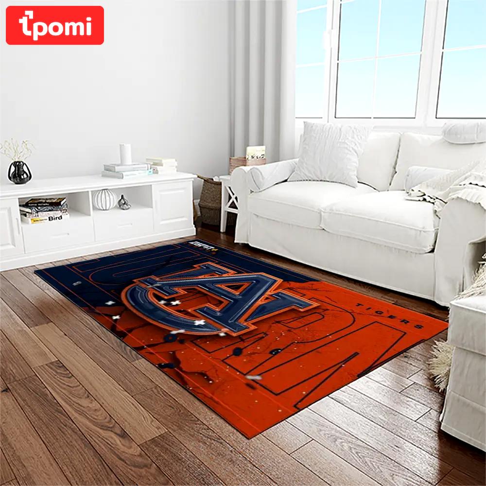 Ncaa auburn tigers college sport basketball and foolball team logo rectangle area rug ats18 Rectangle Rug
