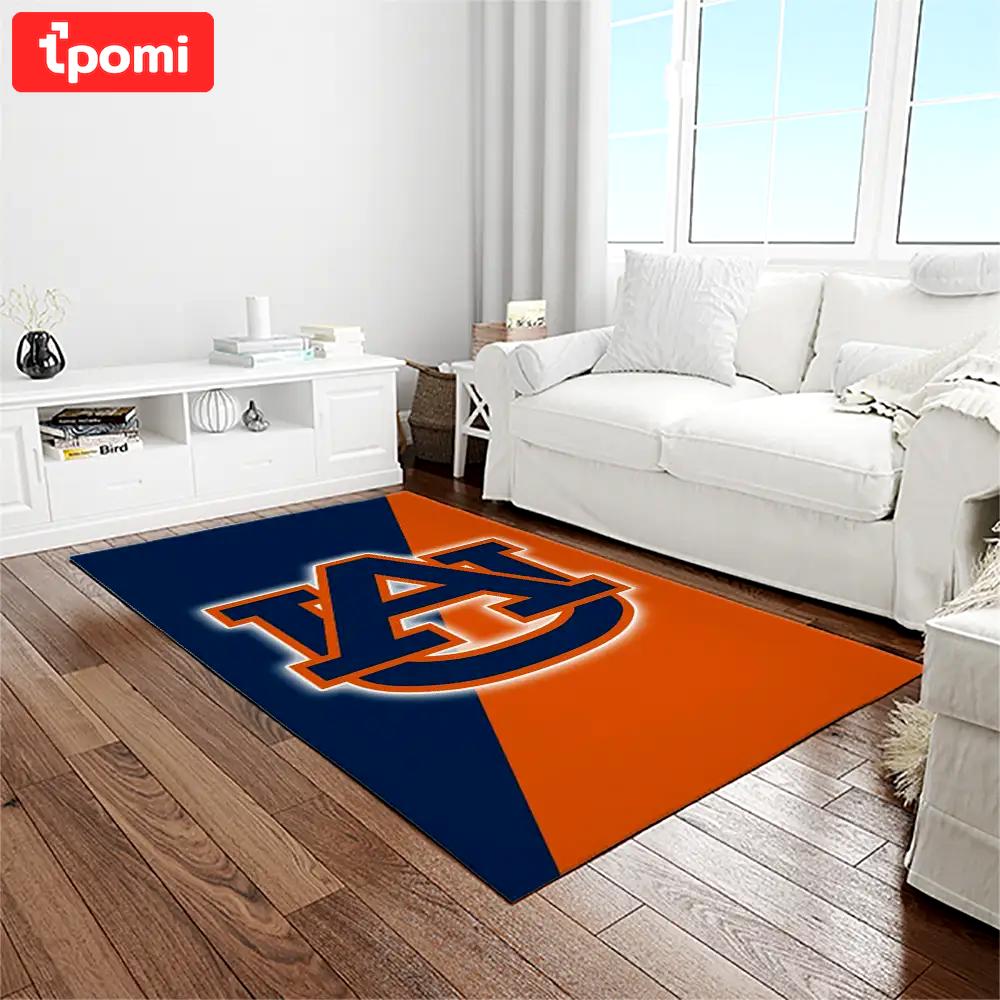 Ncaa auburn tigers college sport basketball and foolball team logo rectangle area rug ats27 Rectangle Rug