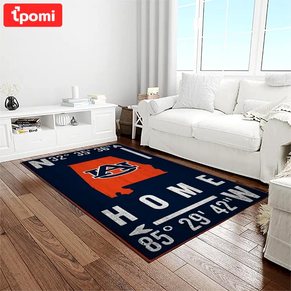 Ncaa auburn tigers college sport basketball and foolball team logo rectangle area rug ats34 Rectangle Rug