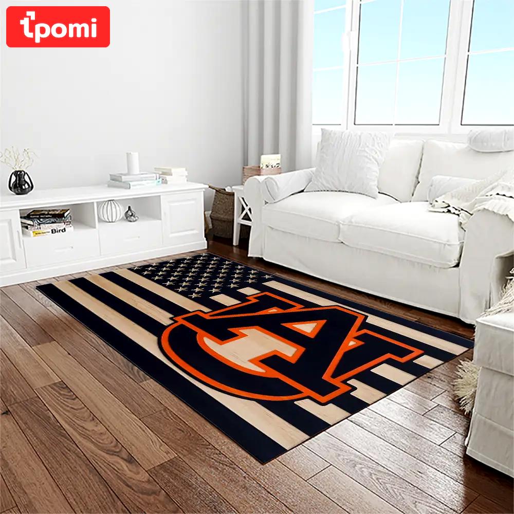 Ncaa auburn tigers college sport basketball and foolball team logo rectangle area rug ats43 Rectangle Rug