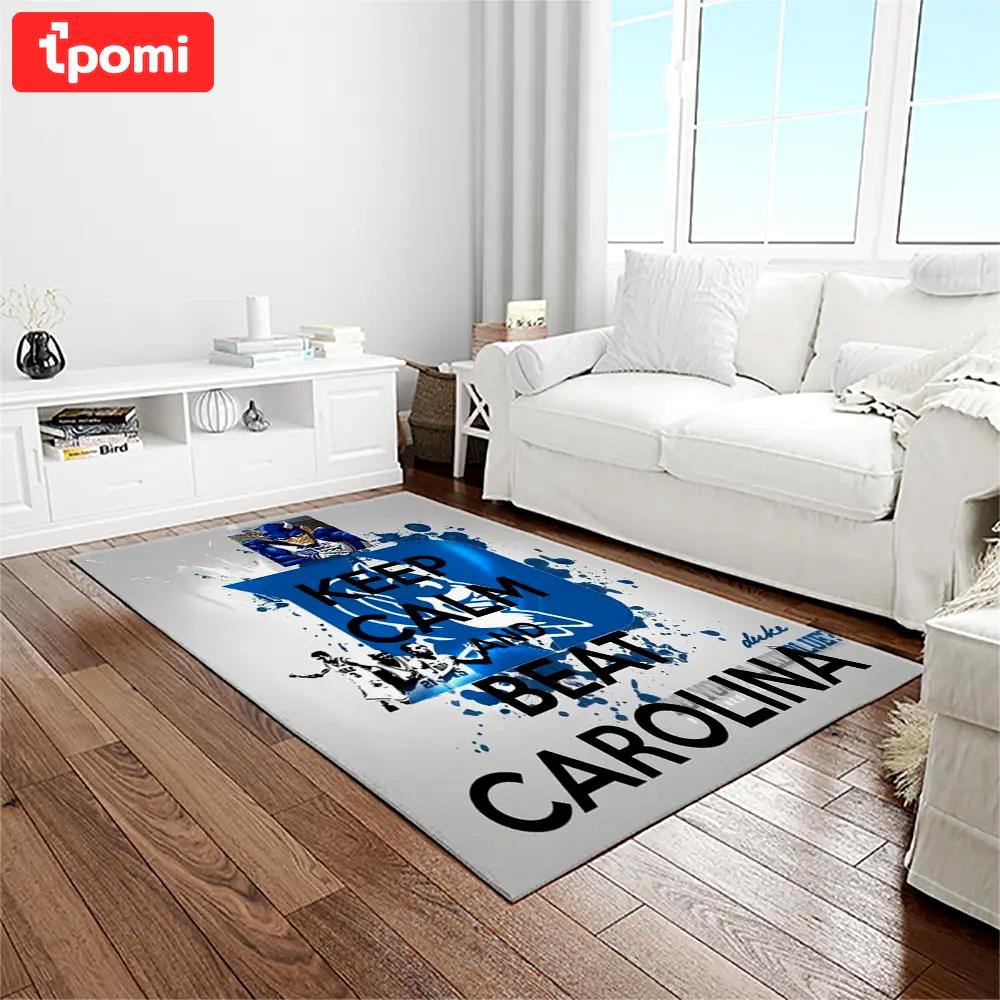 Ncaa duke blue devils college sport basketball and foolball team logo rectangle area rug dbs47 Rectangle Rug