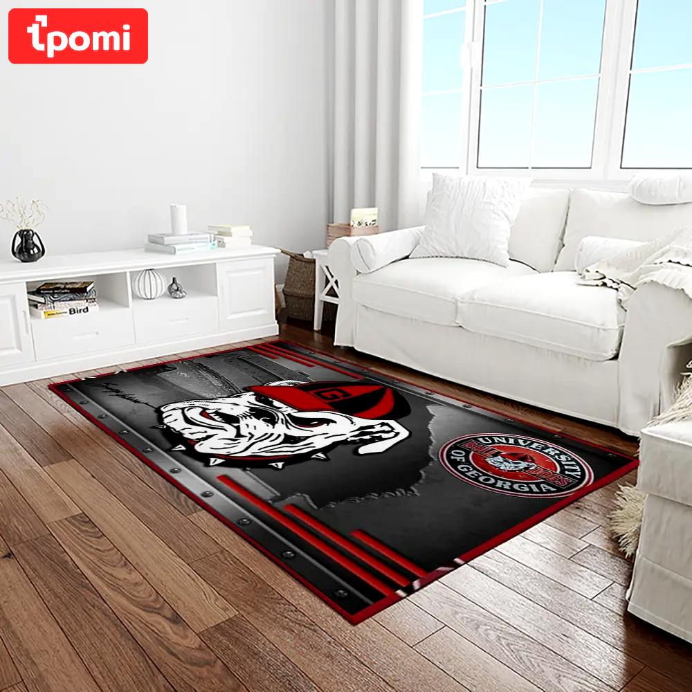 Ncaa georgia bulldogs college sport basketball and foolball team logo rectangle area rug gbs59 Rectangle Rug