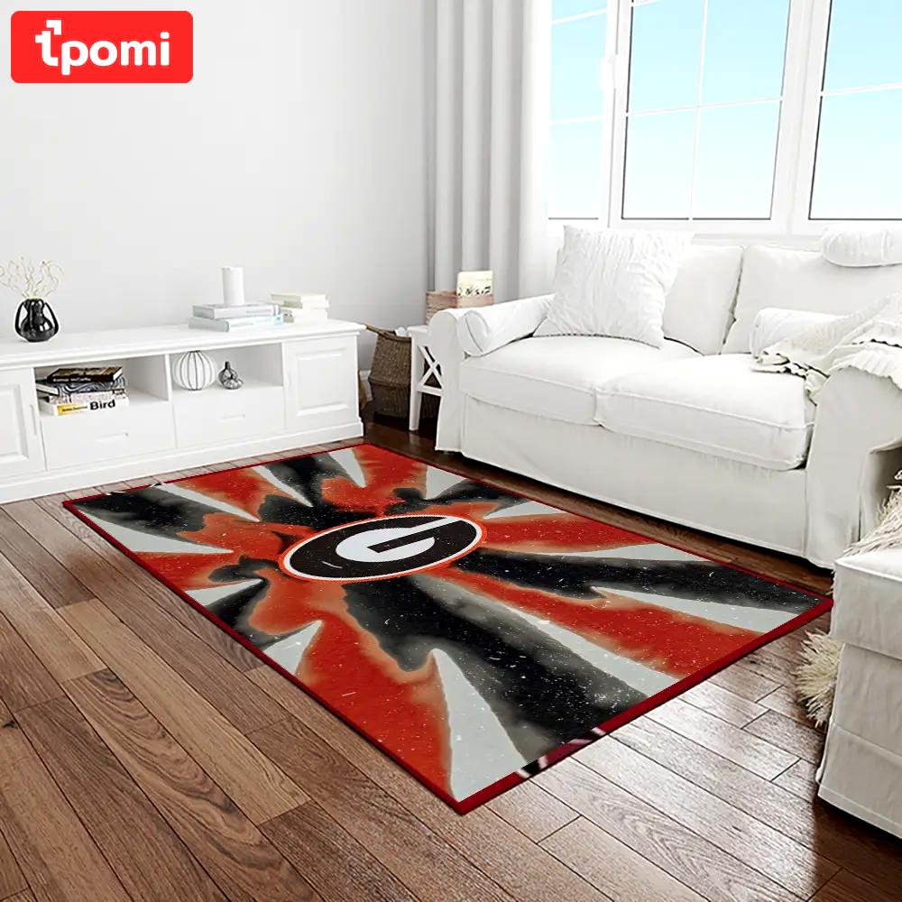 Ncaa georgia bulldogs college sport basketball and foolball team logo rectangle area rug gbs71 Rectangle Rug