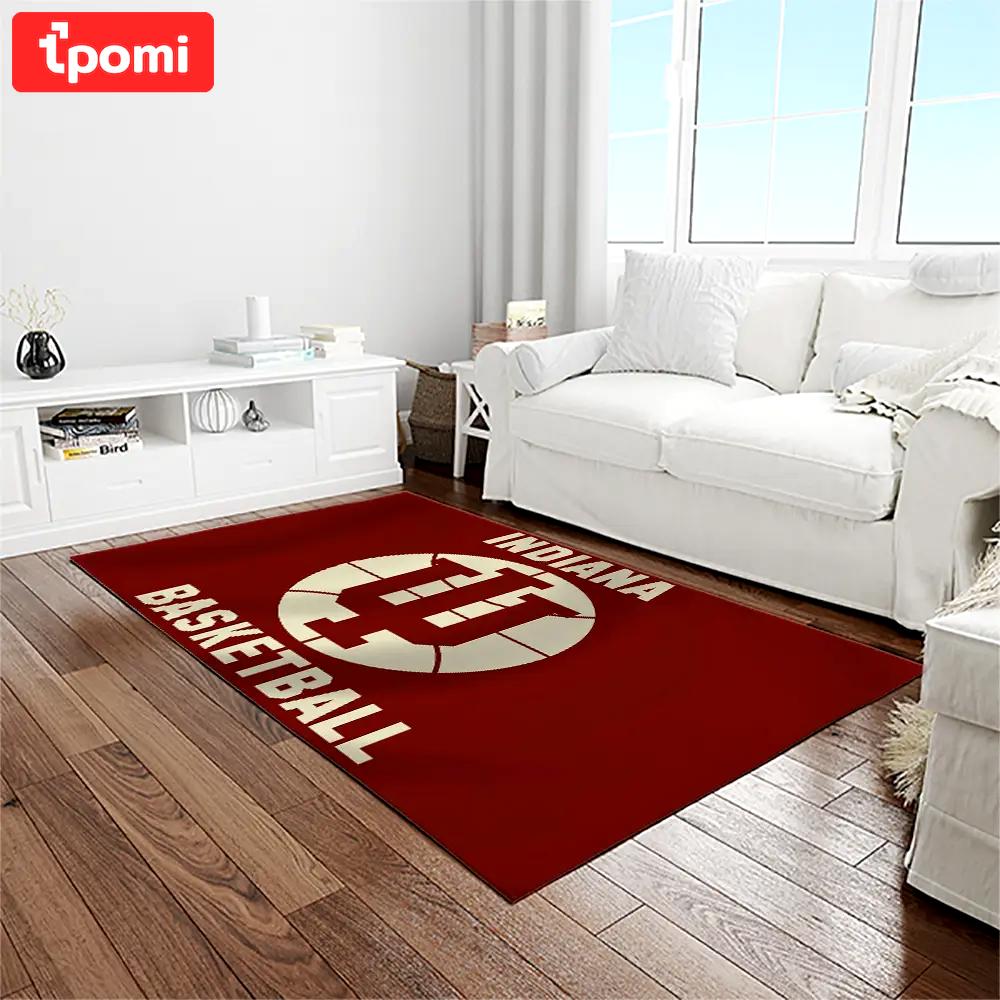Ncaa indiana hoosiers college sport basketball and foolball team logo rectangle area rug ihs11 Rectangle Rug
