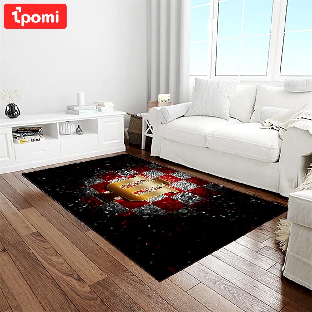 Ncaa indiana hoosiers college sport basketball and foolball team logo rectangle area rug ihs29 Rectangle Rug