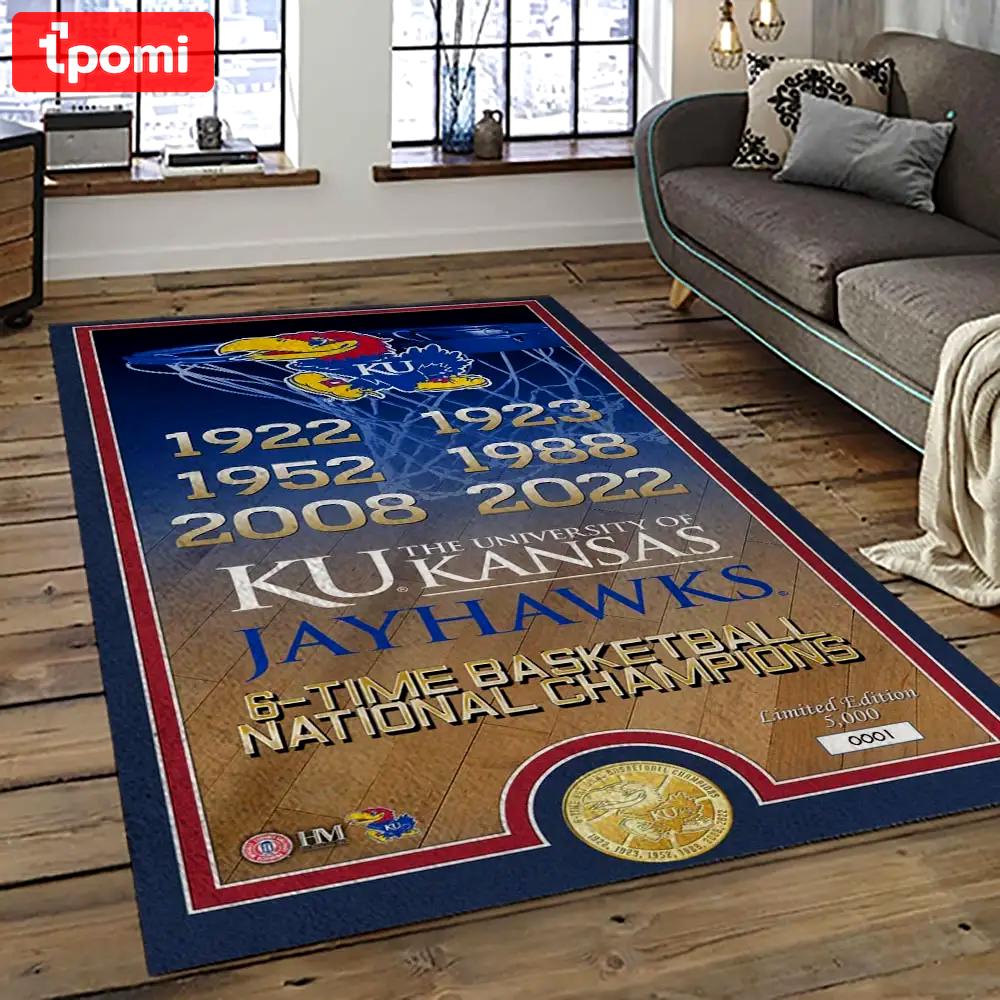 Ncaa kansas jayhawks football team logo sport carpet area rug home decor best gift for friends ksjk28 Rectangle Rug