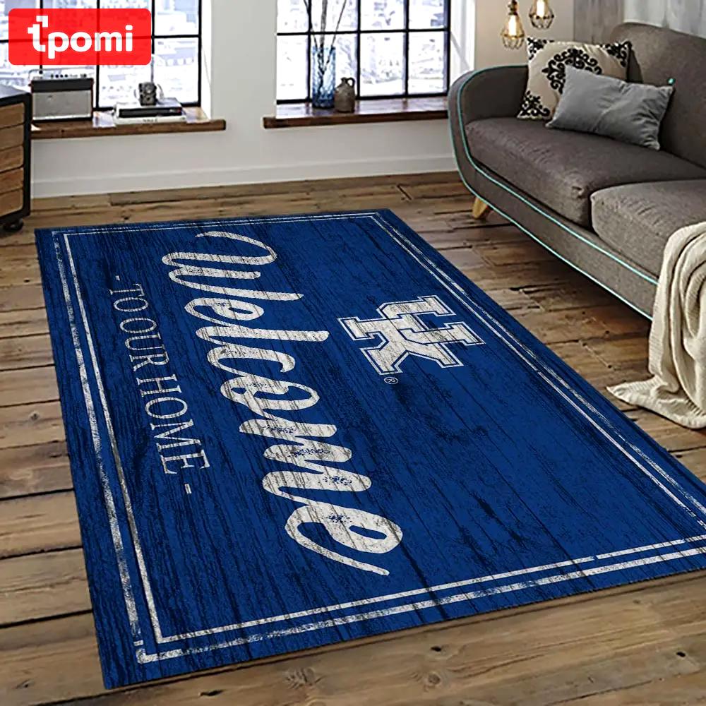 Ncaa kentucky wildcats football team logo sport carpet area rug home decor best gift for friends ktwc21 Rectangle Rug