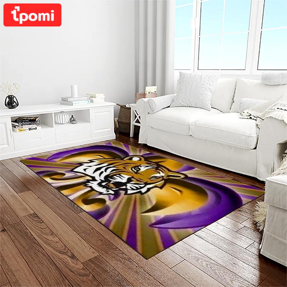 Ncaa louisiana state university college sport basketball and foolball team logo rectangle area rug lsu37 Rectangle Rug