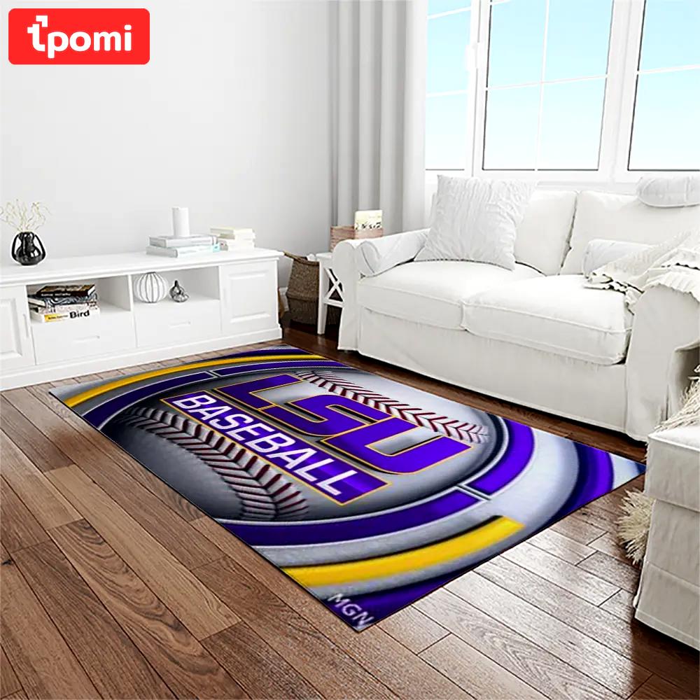 Ncaa louisiana state university college sport basketball and foolball team logo rectangle area rug lsu67 Rectangle Rug