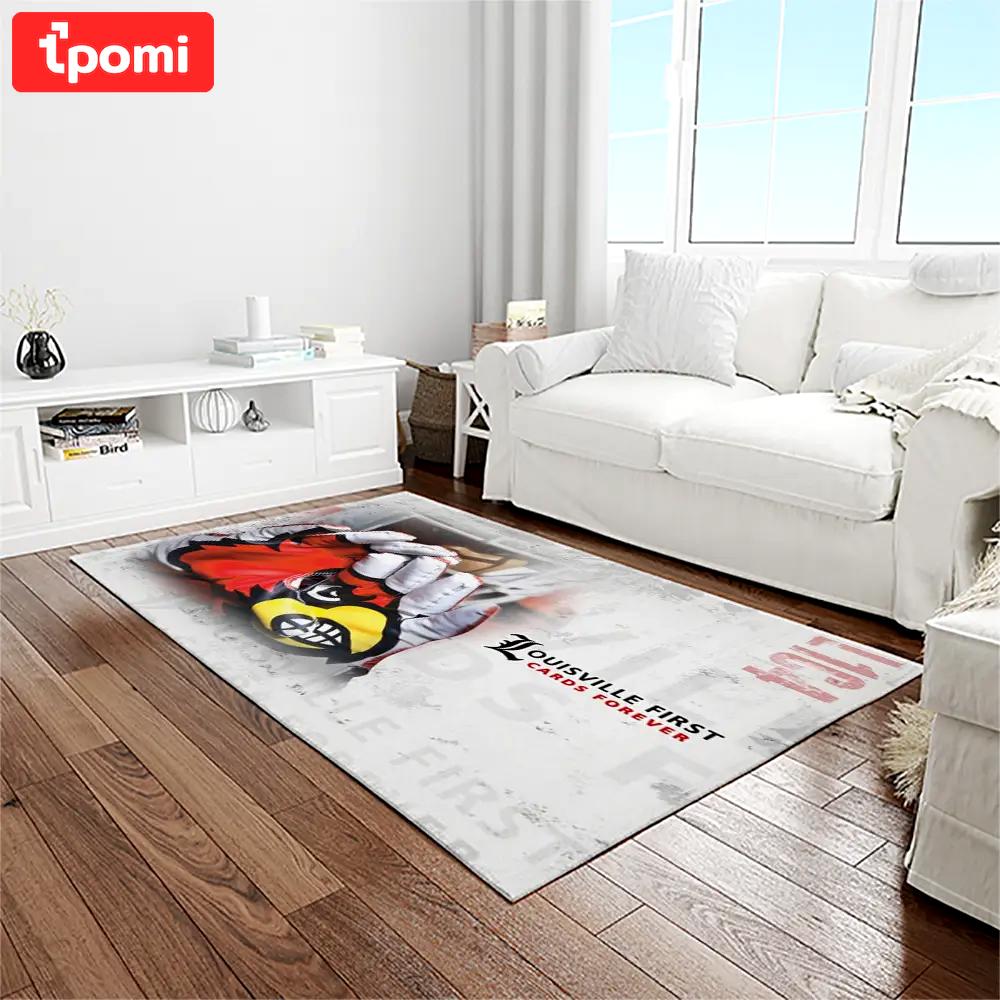 Ncaa louisville cardinals college sport basketball and foolball team logo rectangle area rug lics18 Rectangle Rug