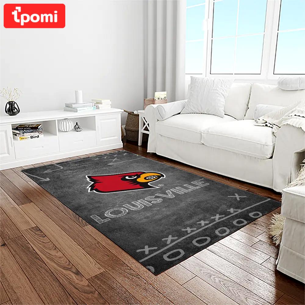 Ncaa louisville cardinals college sport basketball and foolball team logo rectangle area rug lics70 Rectangle Rug